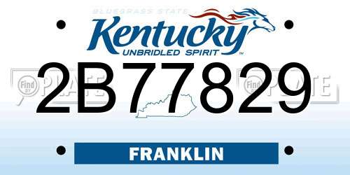 2B77829 Kentucky License Plate