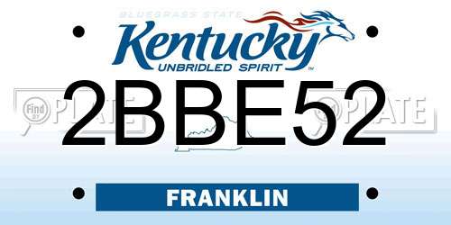 2BBE52 Kentucky License Plate