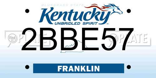 2BBE57 Kentucky License Plate