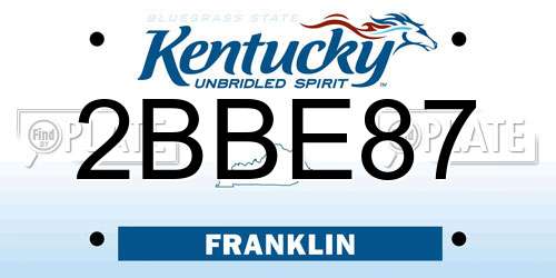 2BBE87 Kentucky License Plate