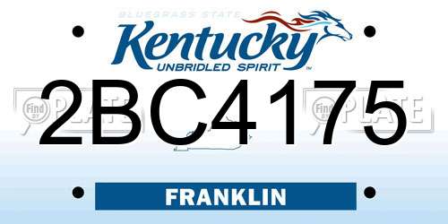 2BC4175 Kentucky License Plate