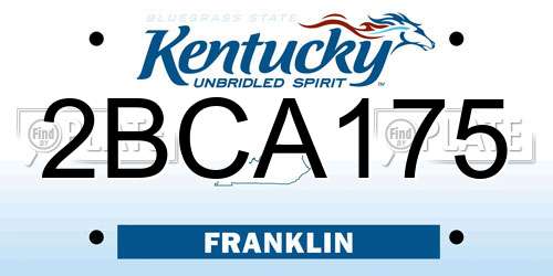 2BCA175 Kentucky License Plate
