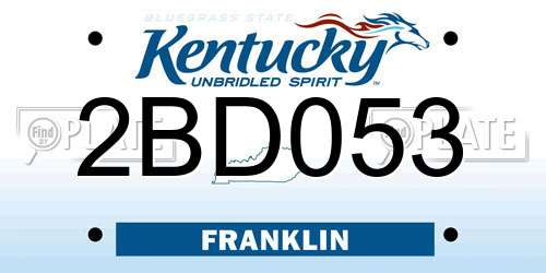 2BD053 Kentucky License Plate