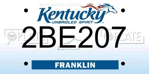 2BE207 Kentucky License Plate