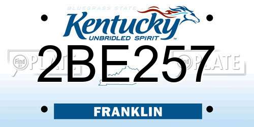 2BE257 Kentucky License Plate