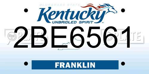 2BE6561 Kentucky License Plate