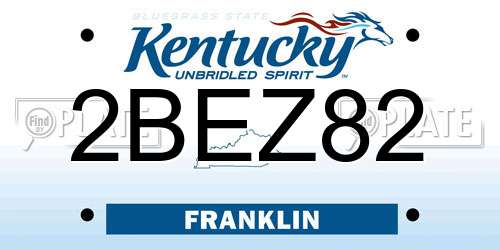 2BEZ82 Kentucky License Plate