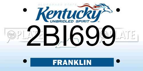 2BI699 Kentucky License Plate