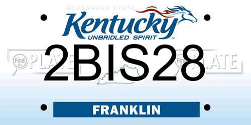 2BIS28 Kentucky License Plate