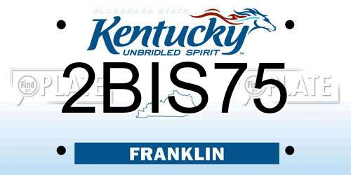 2BIS75 Kentucky License Plate