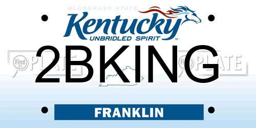 2BKING Kentucky License Plate