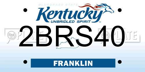 2BRS40 Kentucky License Plate