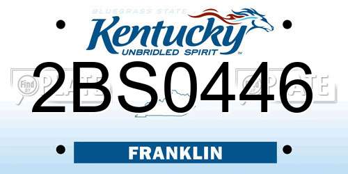2BS0446 Kentucky License Plate