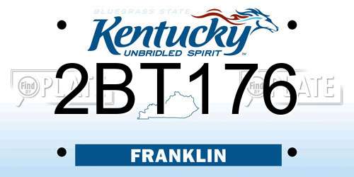 2BT176 Kentucky License Plate