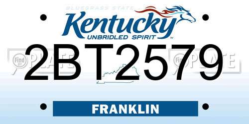 2BT2579 Kentucky License Plate