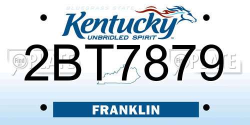 2BT7879 Kentucky License Plate