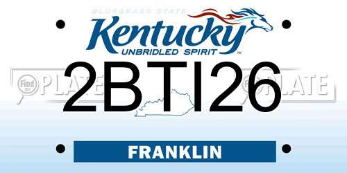 2BTI26 Kentucky License Plate