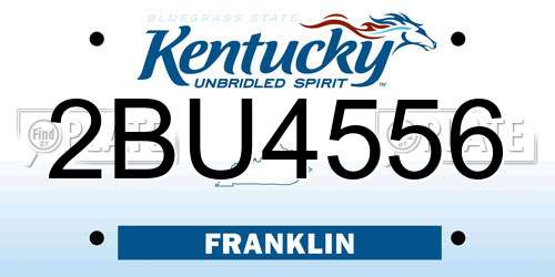 2BU4556 Kentucky License Plate