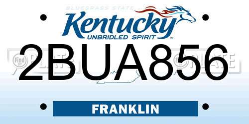 2BUA856 Kentucky License Plate
