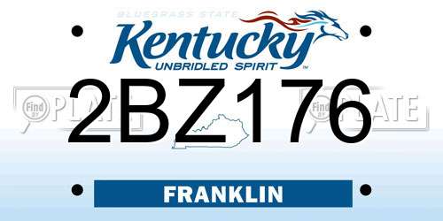 2BZ176 Kentucky License Plate