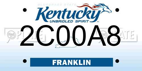 2C00A8 Kentucky License Plate