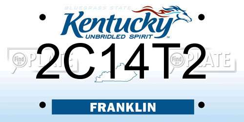 2C14T2 Kentucky License Plate