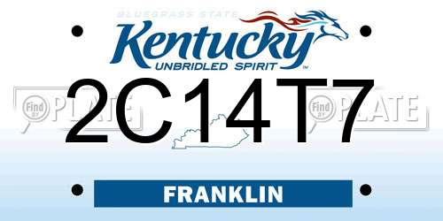 2C14T7 Kentucky License Plate