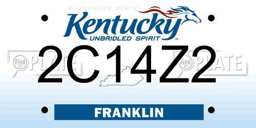 2C14Z2 Kentucky License Plate