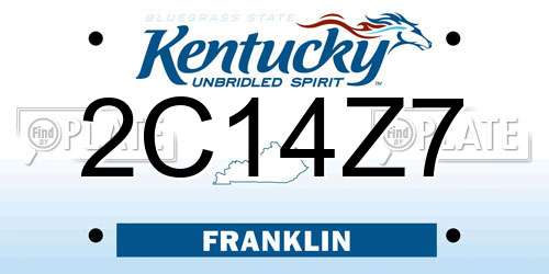 2C14Z7 Kentucky License Plate