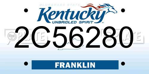 2C56280 Kentucky License Plate