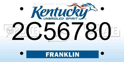 2C56780 Kentucky License Plate