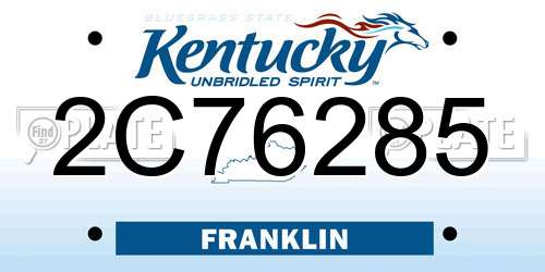 2C76285 Kentucky License Plate