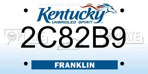 2C82B9 Kentucky License Plate