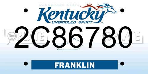 2C86780 Kentucky License Plate
