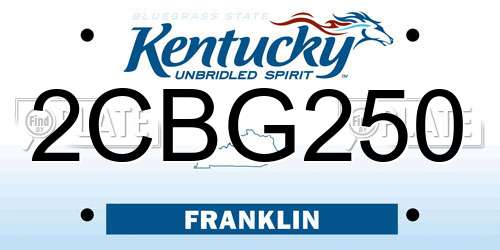 2CBG250 Kentucky License Plate