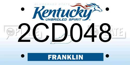 2CD048 Kentucky License Plate