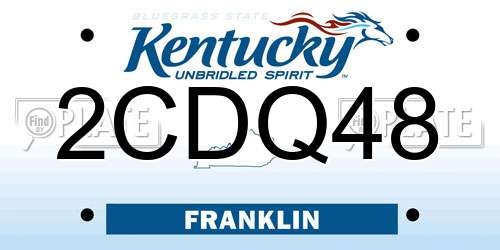 2CDQ48 Kentucky License Plate
