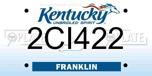 2CI422 Kentucky License Plate