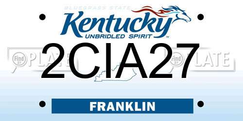 2CIA27 Kentucky License Plate
