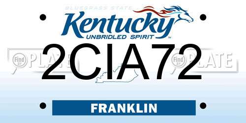 2CIA72 Kentucky License Plate