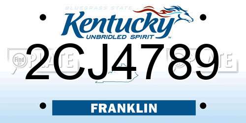 2CJ4789 Kentucky License Plate