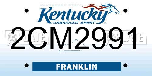 2CM2991 Kentucky License Plate