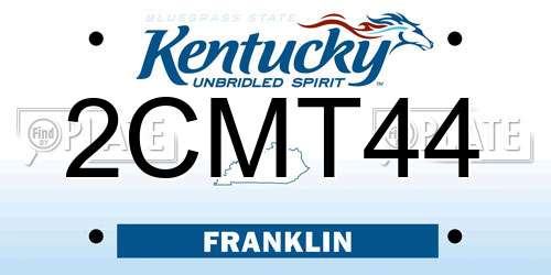 2CMT44 Kentucky License Plate