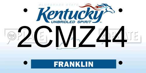 2CMZ44 Kentucky License Plate