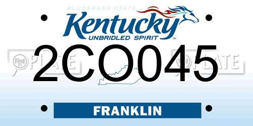2CO045 Kentucky License Plate