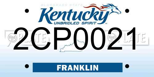 2CP0021 Kentucky License Plate