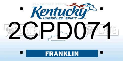 2CPD071 Kentucky License Plate