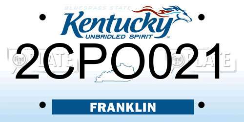 2CPO021 Kentucky License Plate