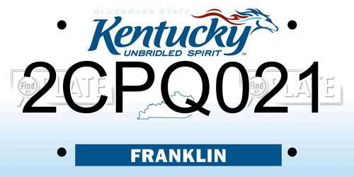 2CPQ021 Kentucky License Plate
