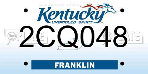 2CQ048 Kentucky License Plate